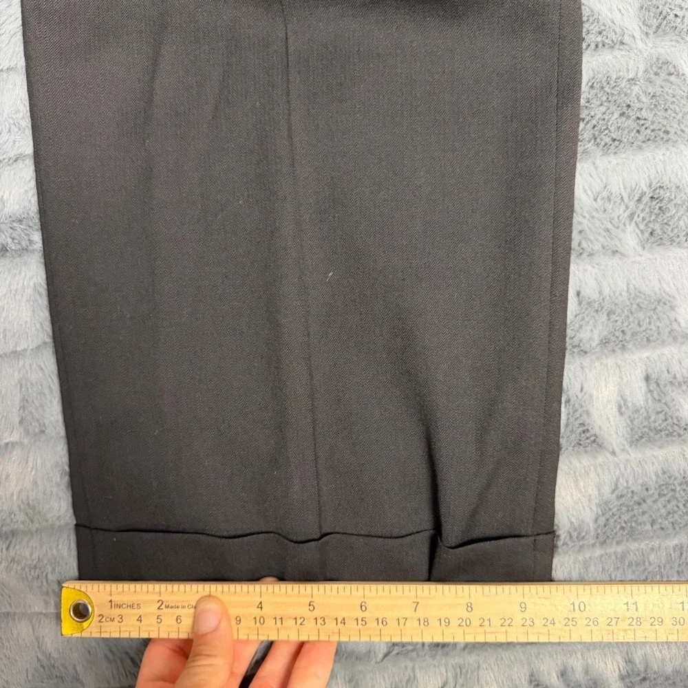 Stafford Mens Black Worsted Wool Pleated Cuffed Dress Pants 36x27 12-PP450S 89